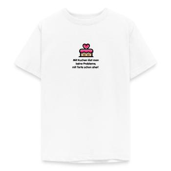 Cake is not a solution - Teenage T-Shirt - white - Front - AI Model Teenager Male dark (155cm)
