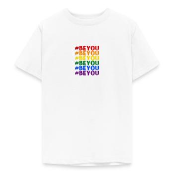 #BeYou - Teenage T-Shirt - white - Front - AI Model Teenager Male dark (155cm)