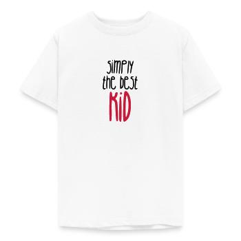 Teenager / Jugendliche / Jugendlicher / Kind - Teenager T-Shirt - Weiß - Vorne - AI Model Teenager Male dark (155cm)