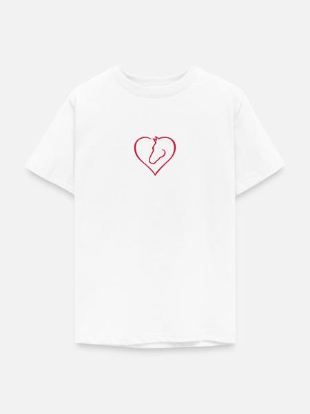 Pferdeherz - Farbwechsel - Teenager T-Shirt - Weiß