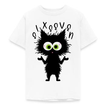 67 Lustige Katze Six Seven Meme - Teenager T-Shirt - Weiß - Vorne - AI Model Teenager Male dark (155cm)