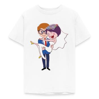 Hochzeit Ehepaar Heirat - Teenager T-Shirt - Weiß - Vorne - AI Model Teenager Male dark (155cm)