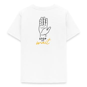 Talk to the hand - Teenage T-Shirt - white - Back - AI Model Teenager Male dark (155cm)