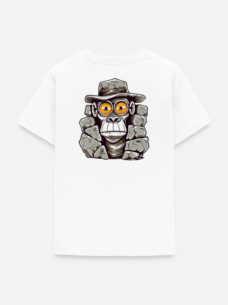 Steinzeit Affe T-Shirt Design - Teenager T-Shirt - Weiß