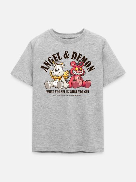 Engel und Dämon - Teenager T-Shirt - Grau meliert