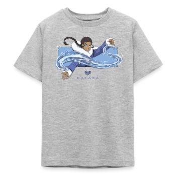 Avatar Katara Die Letzte Wasserbändigerin & Wasser - Teenager T-Shirt - Grau meliert - Vorne - AI Model Teenager Male dark (155cm)