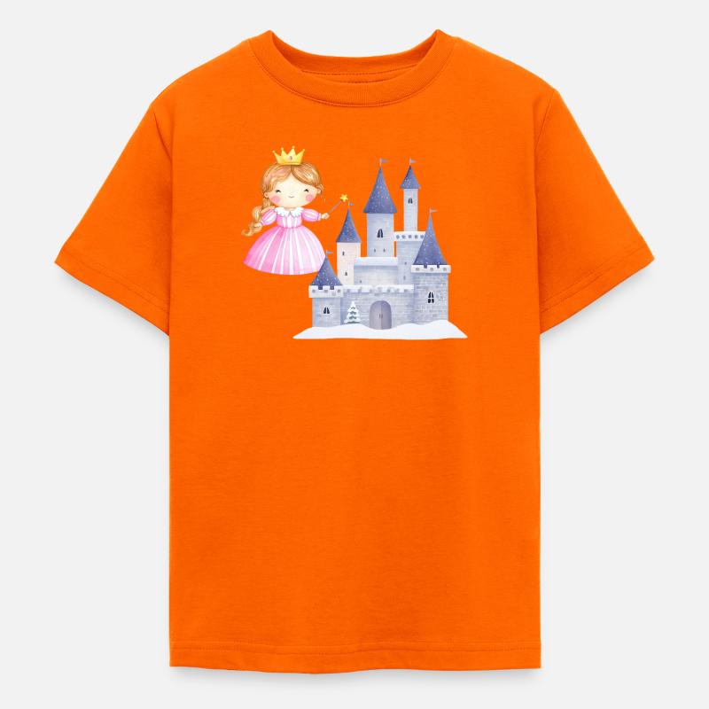 Princesse devant le château de neige - T-shirt Ado - orange