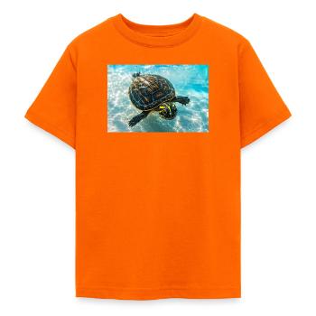 Schwimmende Schildkröte - Teenager T-Shirt - Orange - Vorne - AI Model Teenager Male dark (155cm)