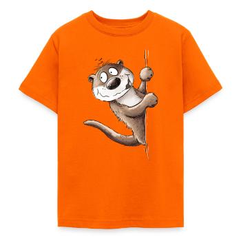 Droll Otter Motif Animal I Loutre de mer - T-shirt Ado - orange - Devant - AI Model Teenager Male dark (155cm)