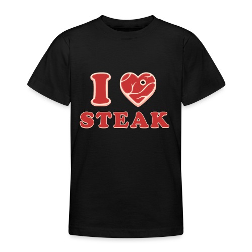 I love steak - Steak in Herzform Grillshirt - Barc - Teenager T-Shirt