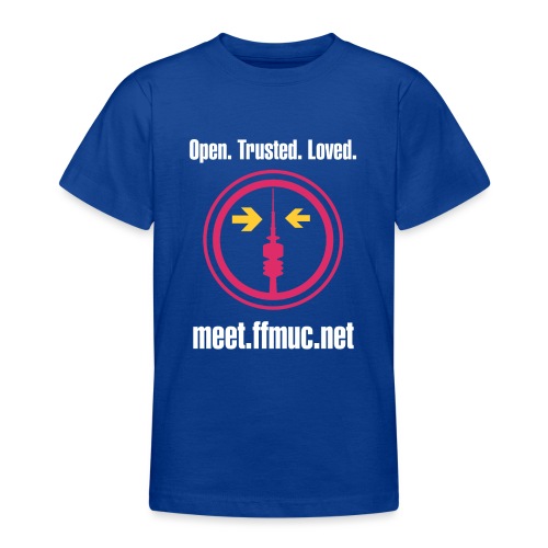 Freifunk Meet - Open-Trusted-Loved weiß - Teenager T-Shirt