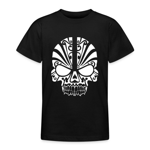 tribal skull white - Teenager T-Shirt