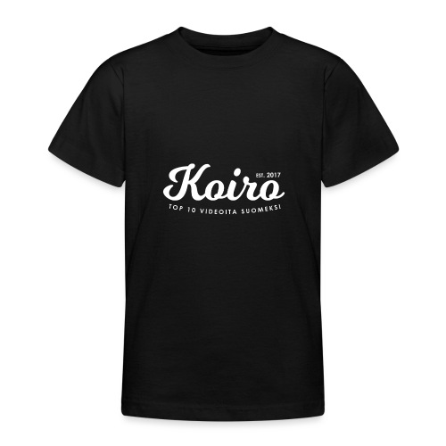 Koiro - Valkoinen Teksti - Nuorten t-paita