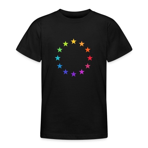 Europa bunt, Regenbogen Sterne, EU, Europe rainbow - Teenager T-Shirt
