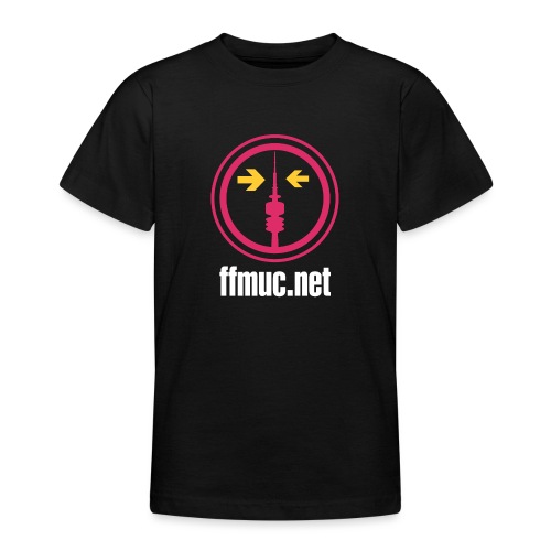 FFMUC Logo mit URL weiß - Teenager T-Shirt