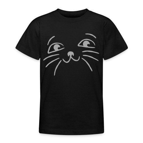 chat figuratif, yeux, moustaches - T-shirt Ado