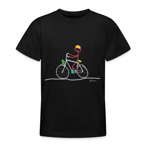 Radfahrerin Strichmännchen, Fahrrad Bike Liebe - Teenager T-Shirt