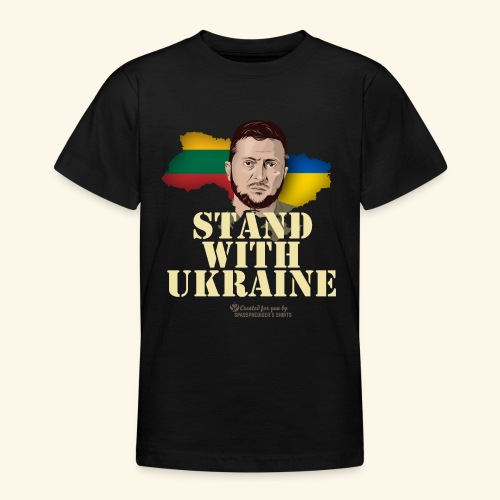 Selenskyj T-Shirt Litauen Solidarität mit Ukraine - Teenager T-Shirt