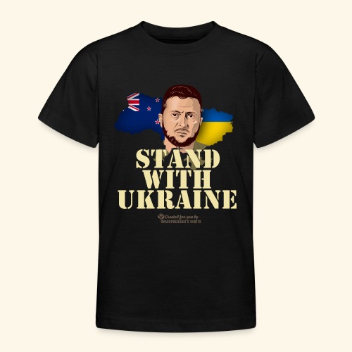 Zelensky T-Shirt Neuseeland Stand with Ukraine - Teenager T-Shirt