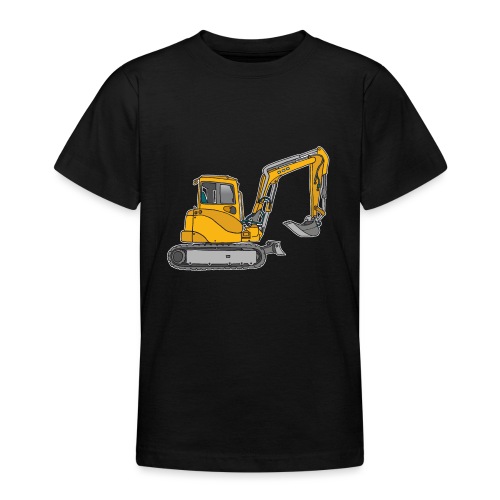BAGGER, gelbe Baumaschine mit Schaufel und Ketten - Teenager T-Shirt