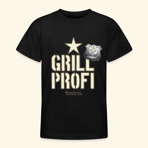 Grill Profi Spruch Stern und Badge - Teenager T-Shirt