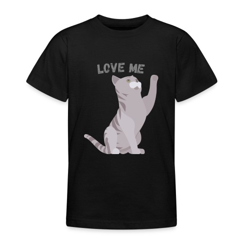 Chat gris Love me - T-shirt Ado