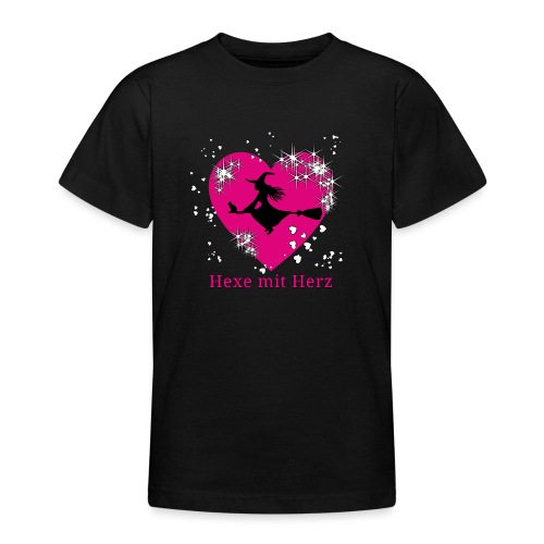 Hexe mit Herz - Teenager T-Shirt