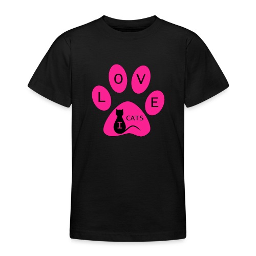 i love cats pink - Teenager T-Shirt