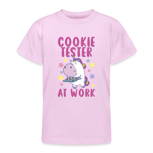 Cookie Tester At Work - Einhorn mit Keksen - Teenager T-Shirt