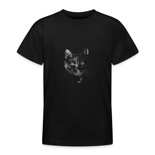 Schwarze Katze - Teenager T-Shirt
