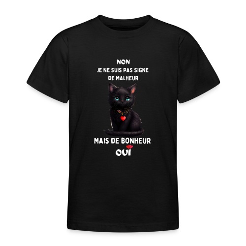 Chat noir du bonheur 3 - T-shirt Ado