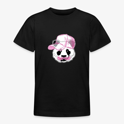Panda - Pink - Cap - Mustache - Teenager T-Shirt