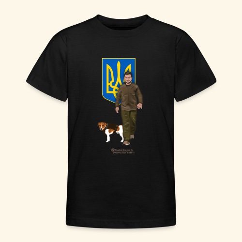 Ukraine Trysub Hund Patron und Präsident Zelensky - Teenager T-Shirt