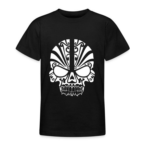 Tribal Skull white mit Logo - Teenager T-Shirt