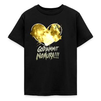 Goddammit Nomura – Goldenes Herz Design - Teenager T-Shirt - Schwarz - Vorne - AI Model Teenager Male light (155cm)