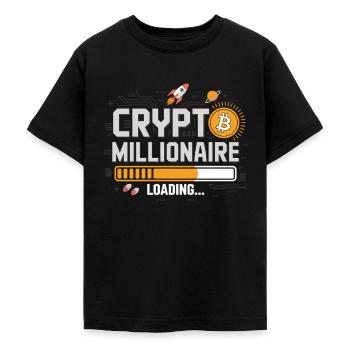 Crypto Loading – Become a Millionaire - Teenage T-Shirt - black - Front - AI Model Teenager Male light (155cm)