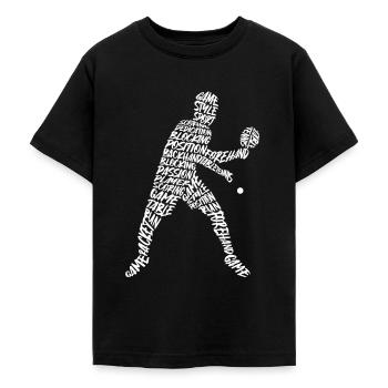 Tischtennisspieler Typografie Jungen Tischtennis - Teenager T-Shirt - Schwarz - Vorne - AI Model Teenager Male light (155cm)