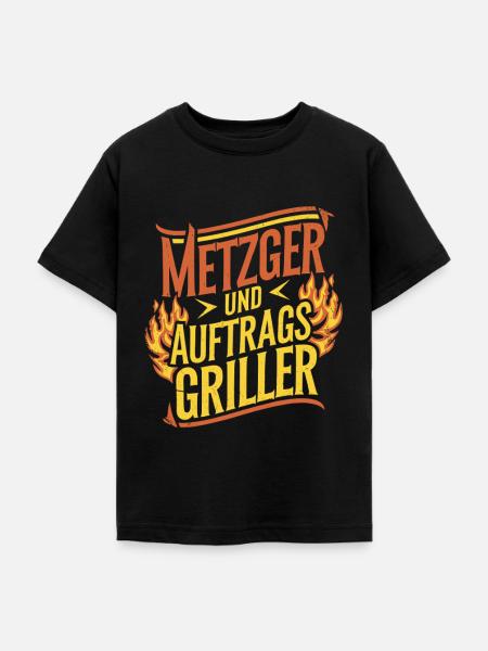 Metzger und Auftragsgriller - Teenager T-Shirt - Schwarz