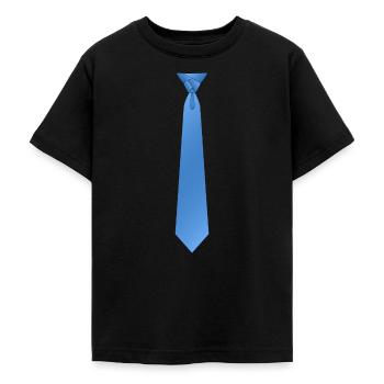 Eldregde Krawatte blau - Teenager T-Shirt - Schwarz - Vorne - AI Model Teenager Male light (155cm)