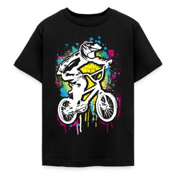 Bmx Graffiti | Bmx Fahrrad Fahrer Streetart - Teenager T-Shirt - Schwarz - Vorne - AI Model Teenager Male light (155cm)