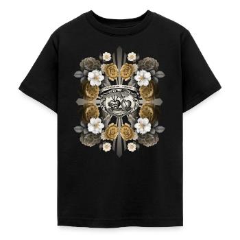 Jesus Christus, Heiliges Herz Jesu, Rosen-Dekor - Teenager T-Shirt - Schwarz - Vorne - AI Model Teenager Male light (155cm)