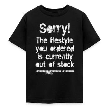 Lifestyle is out of stock (white) - Teenager T-Shirt - Schwarz - Vorne - AI Model Teenager Male light (155cm)