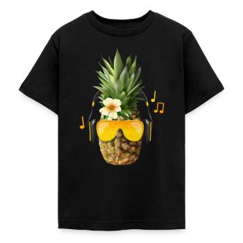 Fette Ananas Beats - T-Shirt Sommermotiv - Teenager T-Shirt - Schwarz - Vorne - AI Model Teenager Male light (155cm)