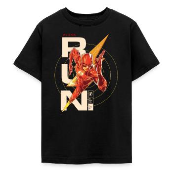 The Flash Schriftzug RUN. - Teenager T-Shirt - Schwarz - Vorne - AI Model Teenager Male light (155cm)