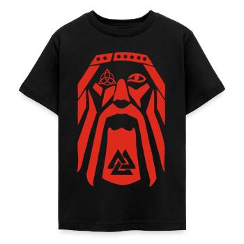 Wikingerkrieger (rot) - Teenager T-Shirt - Schwarz - Vorne - AI Model Teenager Male light (155cm)