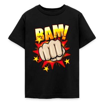 Cartoon fist - Teenage T-Shirt - black - Front - AI Model Teenager Male light (155cm)