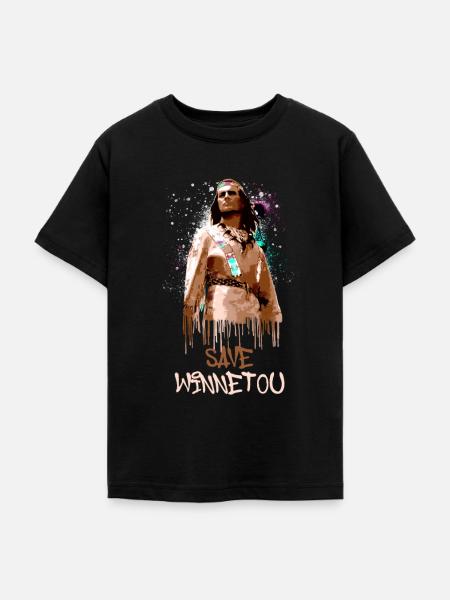 save winnetou,winnetou,indianer,illustration - Teenager T-Shirt - Schwarz