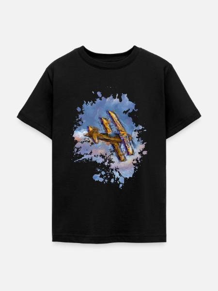 Flugzeug - Teenager T-Shirt - Schwarz