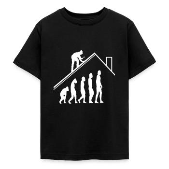 Craftsman roofer carpenter evolution house building - Teenage T-Shirt - black - Front - AI Model Teenager Male light (155cm)