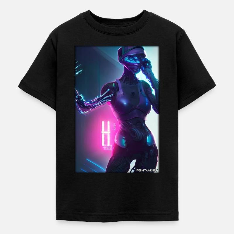 Robot Future Science Machine de science-fiction - T-shirt Ado - noir